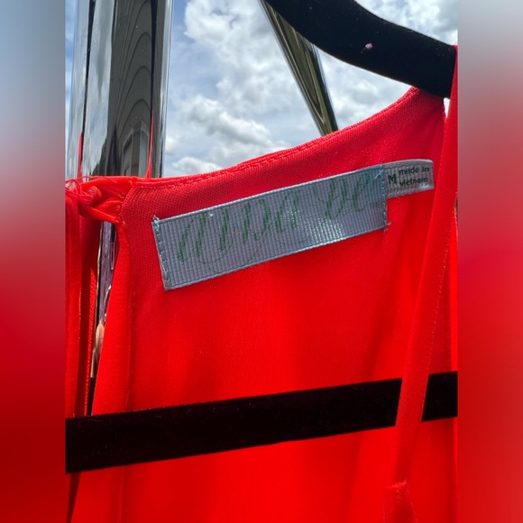 Bright orange AnaBe dress elastic waist band size medium sundress sleeveless - Picture 2 of 2